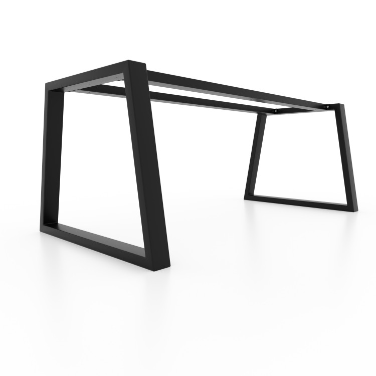 2x Pieds de table en métal avec double barre centrale - en forme de trapèze - TR2B8040