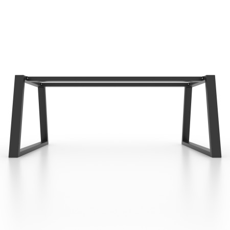 Gambe per tavolo in metallo con doppia barra centrale piedi a forma di Trapezio TR2B8040