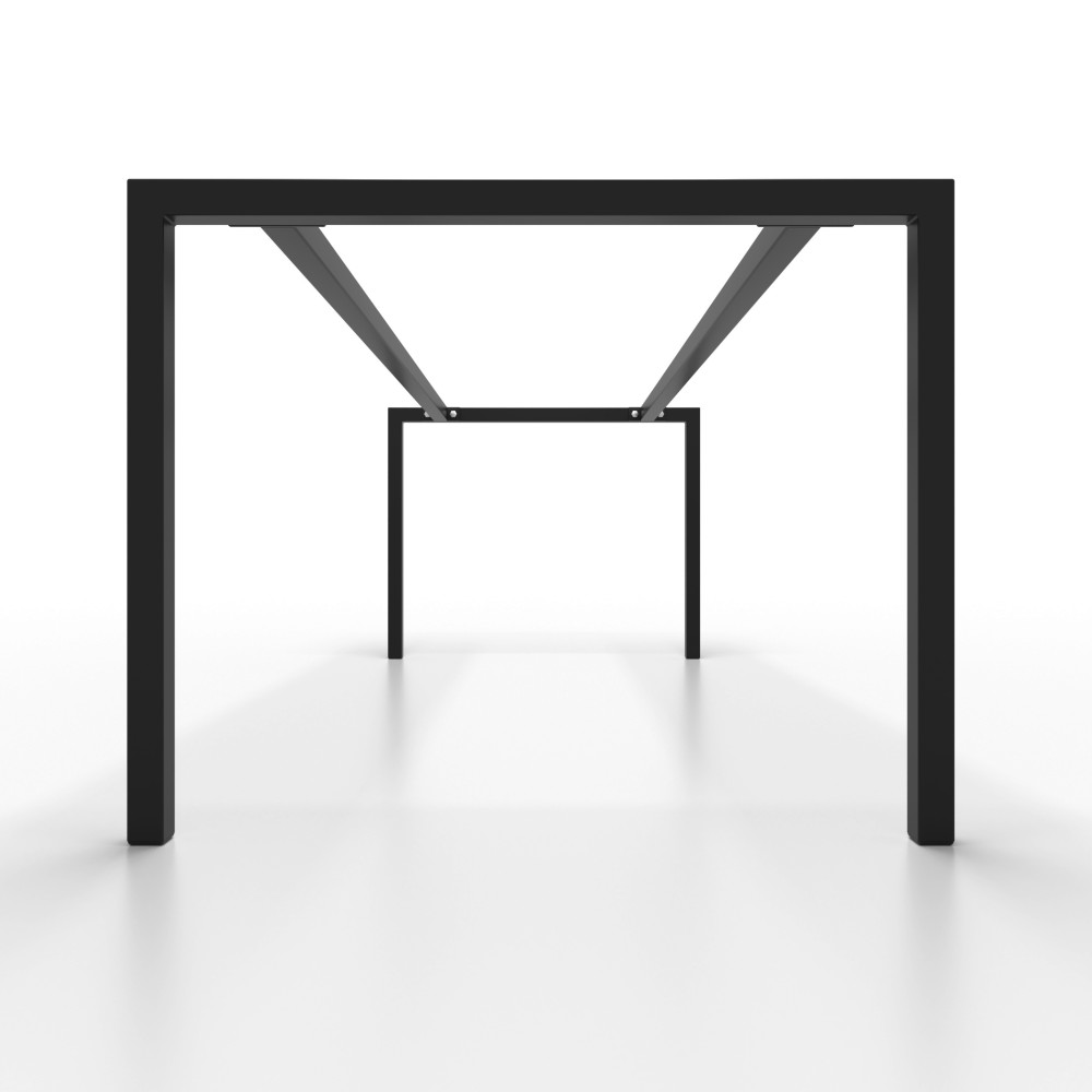 Table frame with square tube and double connecting bar - U Shaped - UA2B4040