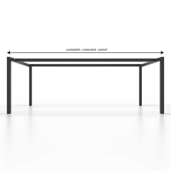 Table frame with square tube and double connecting bar - U Shaped - UA2B4040 | Taormina Design