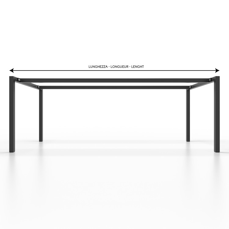 Gambe per tavolo in metallo con doppia barra centrale piedi a forma di U quadro UA2B4040