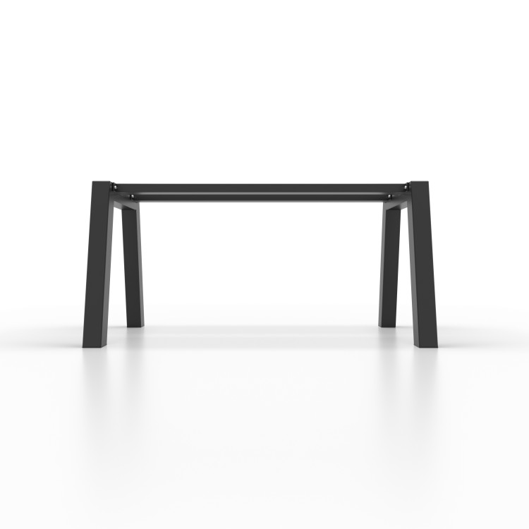 Pieds de table en métal avec double barre centrale, pieds en forme de trapèze ouvert TRA2B8080