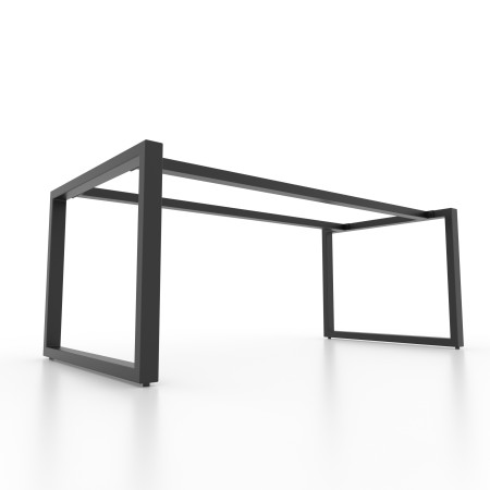 Gambe per tavolo in metallo con doppia barra centrale, piedi a forma di U U2B6040