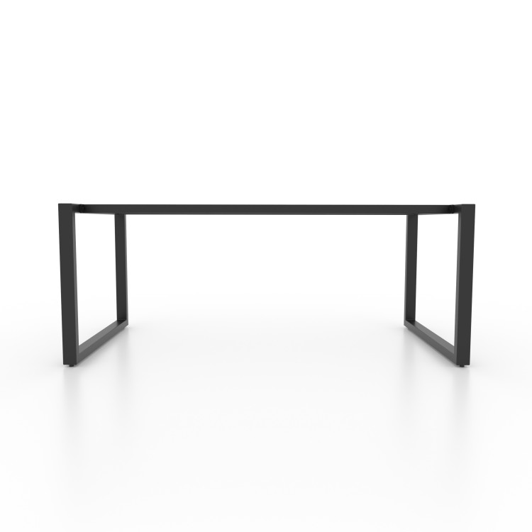 Gambe per tavolo in metallo con doppia barra centrale, piedi a forma di U U2B6040