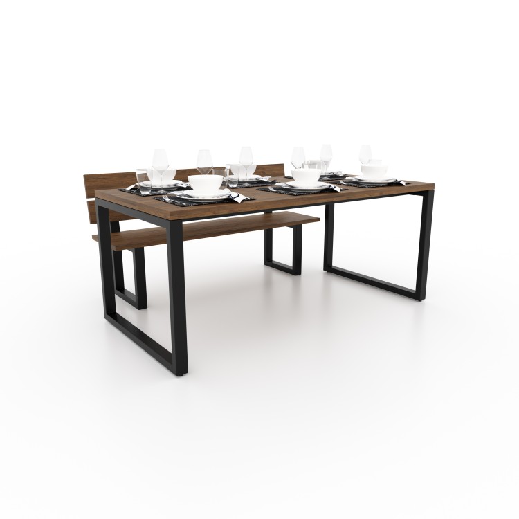 2x Pieds de table en métal avec double barre centrale - en forme de U - U2B6040