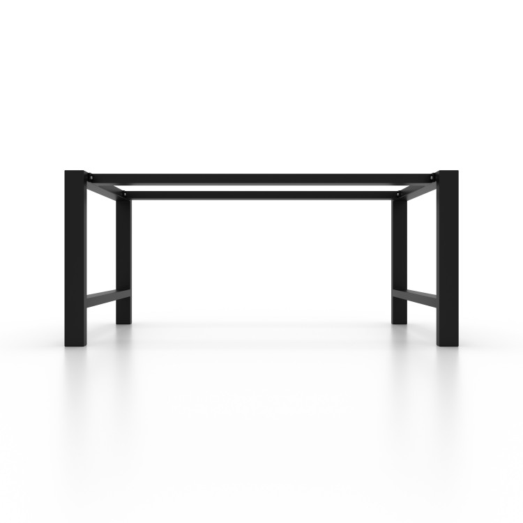 Pieds de table en H avec 2 barres en métal, style industriel