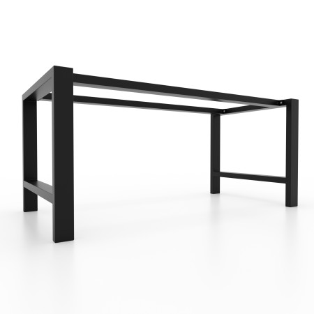 Pieds de table en H avec 2 barres en métal, style industriel
