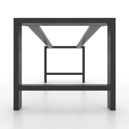 Pieds de table en H avec 2 barres, parfaits pour plateaux en bois ou marbre