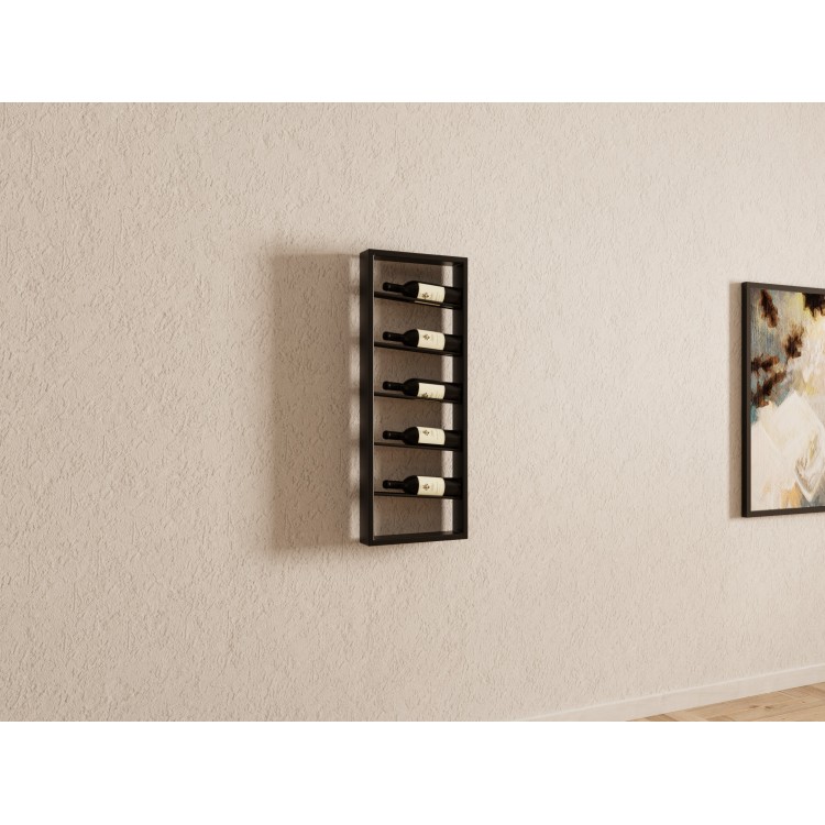 Metal wine rack for 5 bottles, space-saving solution