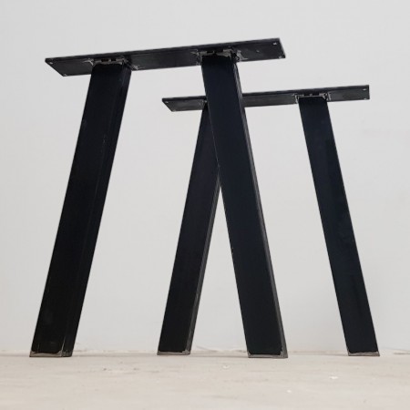 2x Pieds de table en métal  en forme de trapèze ouvert -  TA8060