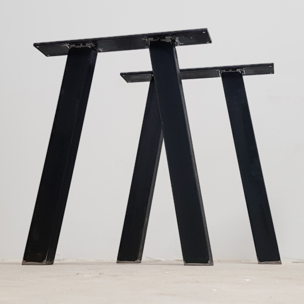 2x Metal table legs - trapezoid shaped - TA8060