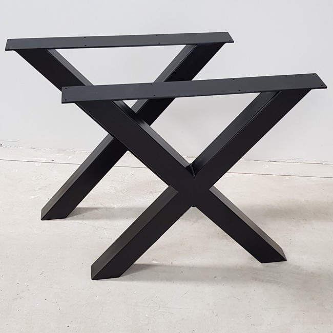 2 x Metal table legs, X Shaped  X8080