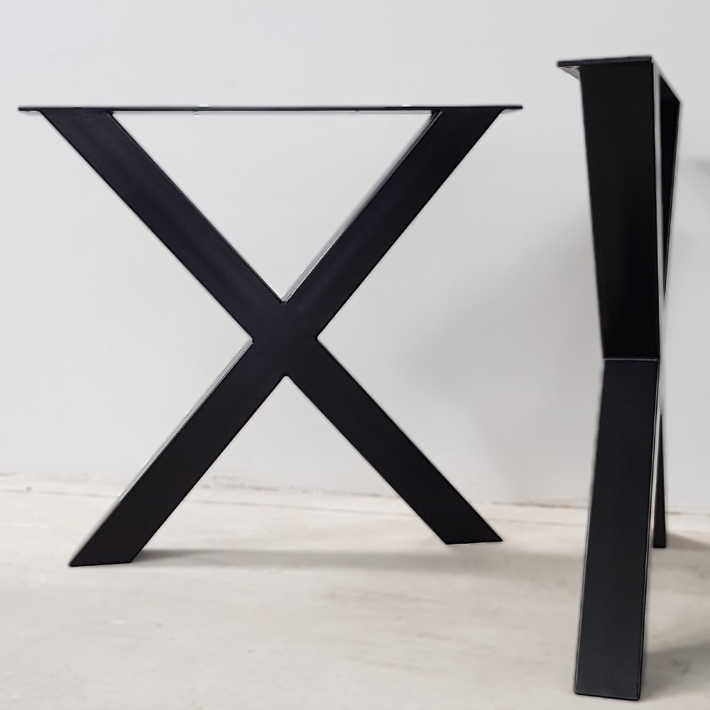 2x Pieds de table en métal  en forme de croix X -X8080