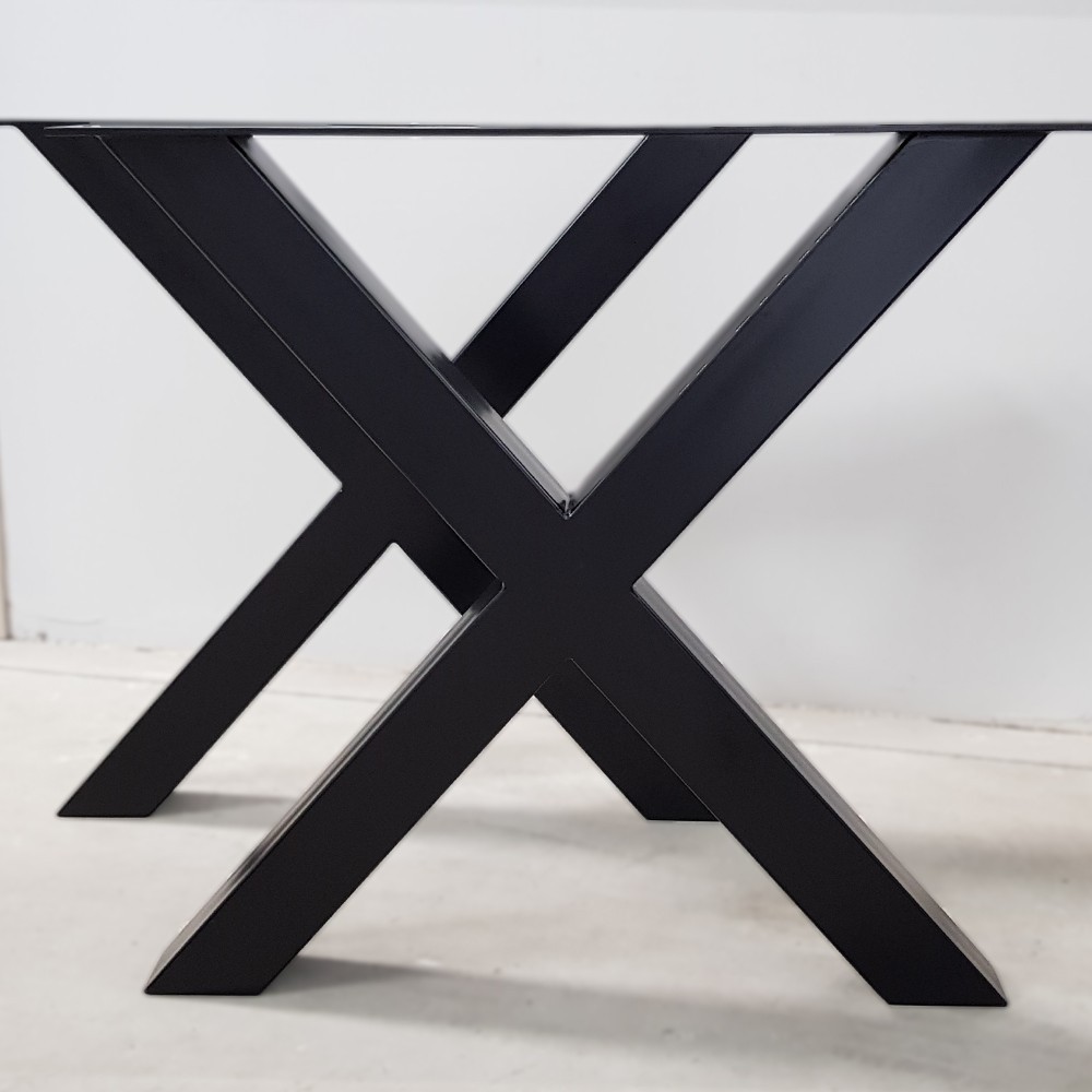 2 x Metal table legs, X Shaped  X8080