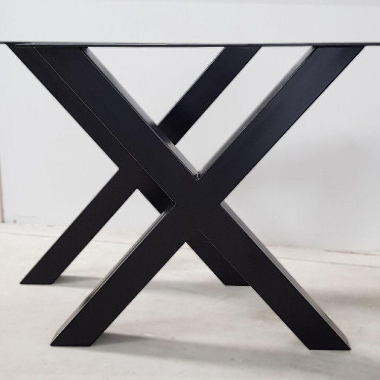 2x Pieds de table en métal  en forme de croix X -X8080