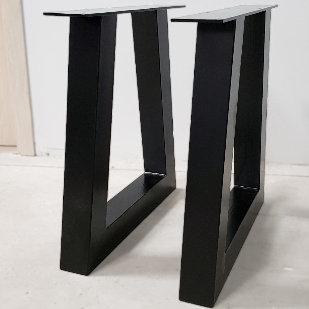 2x Metal table legs - trapezoid shaped - TR100100