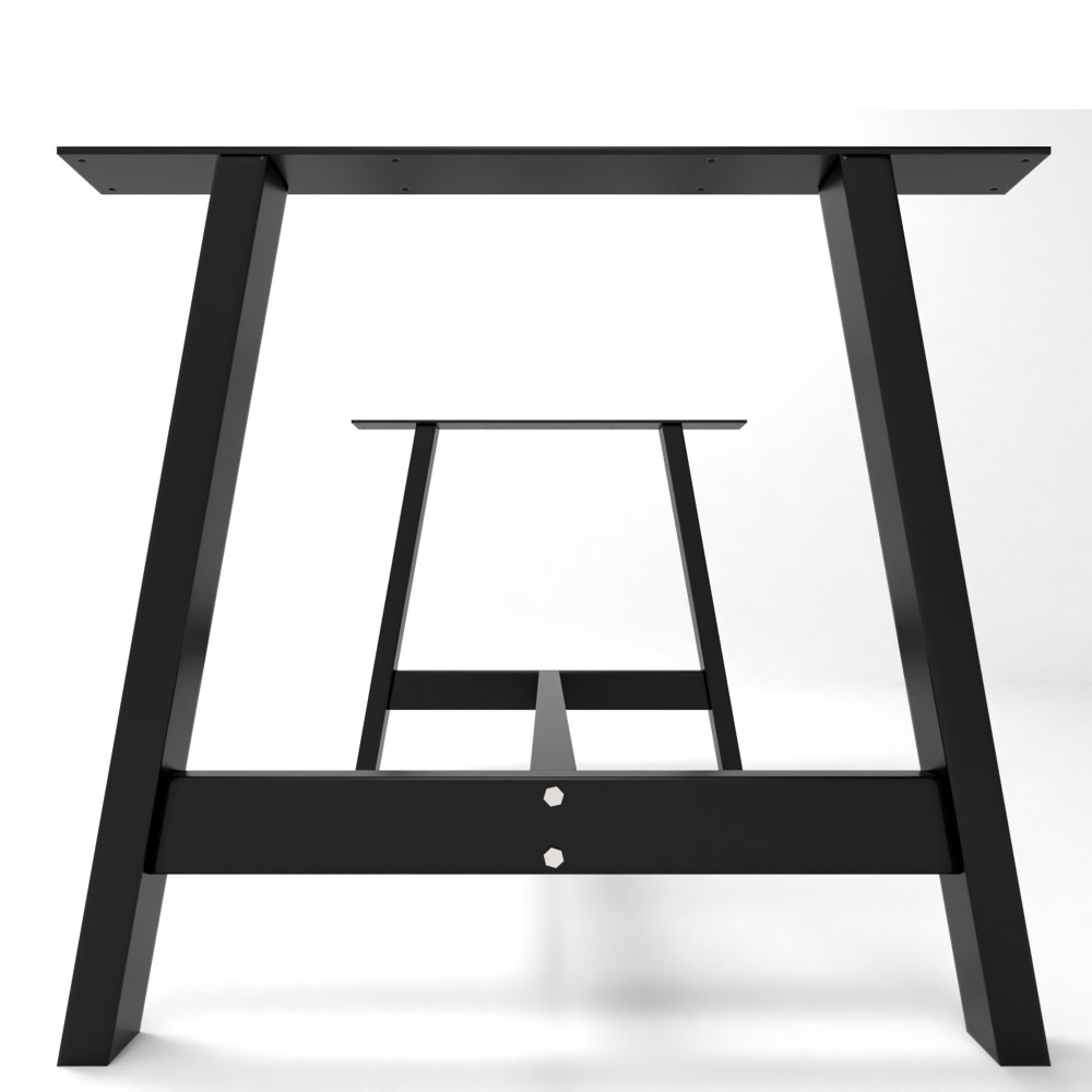 Pieds de table en métal avec barre centrale - en forme de A  -AB2-8040