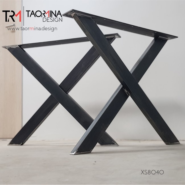 2 x Metal table legs, X Shaped -  XS8040