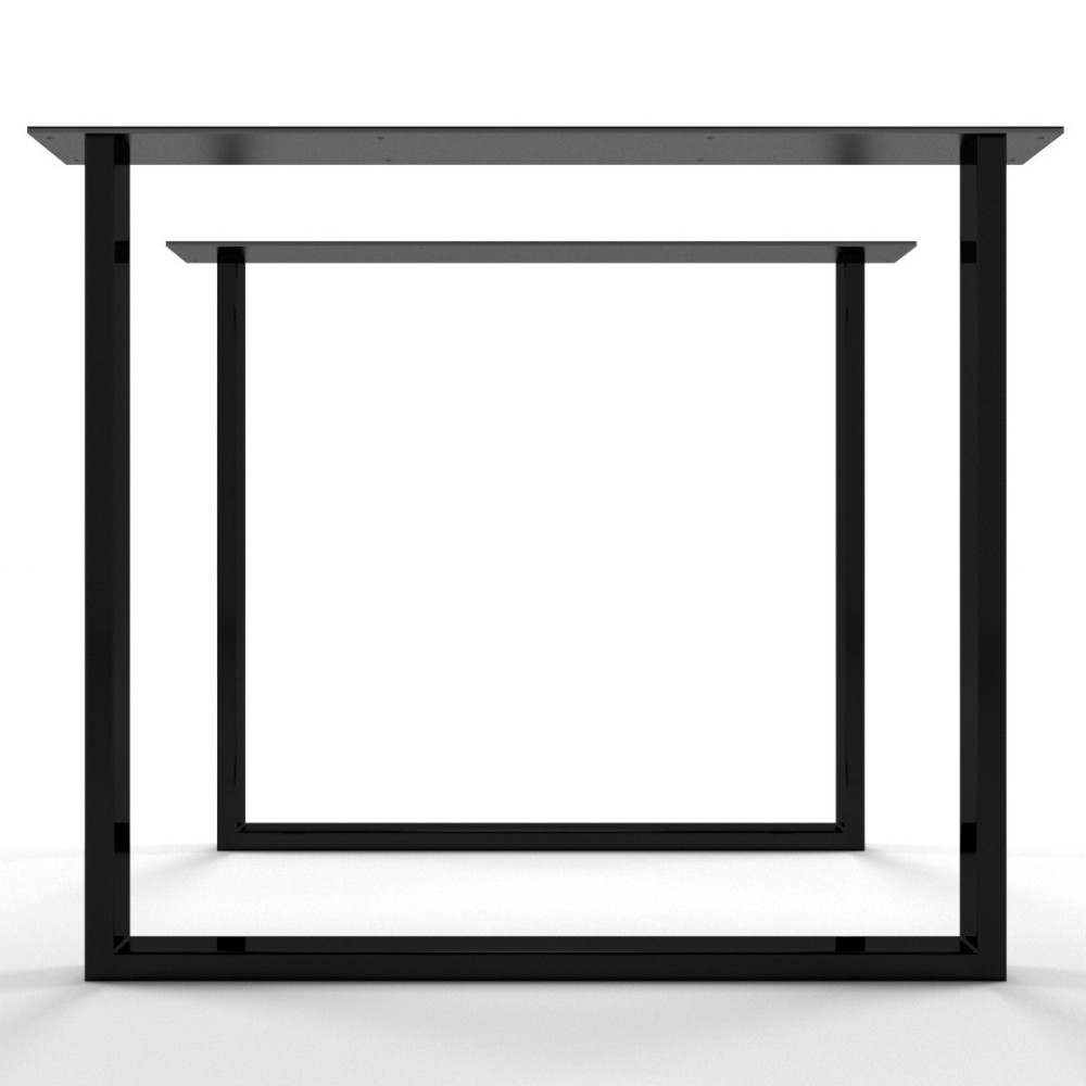 Pieds de table slim blancs, minimal chic, assortis à des plateaux en bois