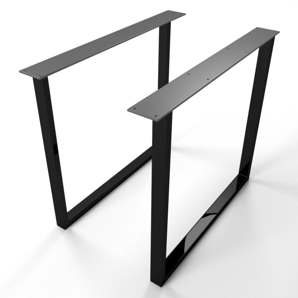 Pieds de table slim blancs, minimal chic, assortis à des plateaux en bois
