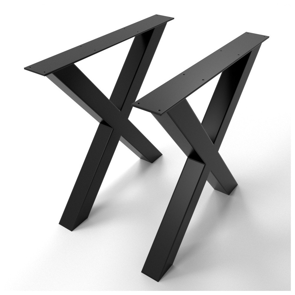 2 x Metal table legs, X Shaped  X8080