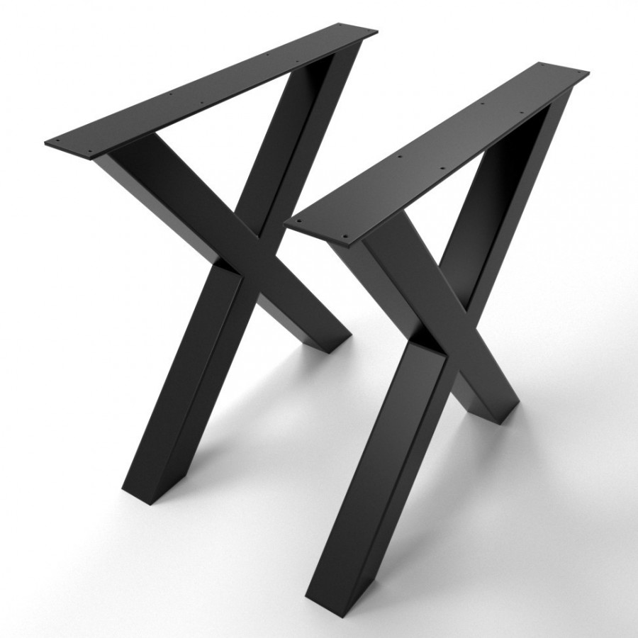 2 x Metal table legs, X Shaped X8080