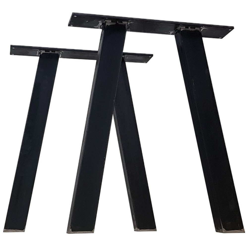 2x Metal table legs - trapezoid shaped - TA8060