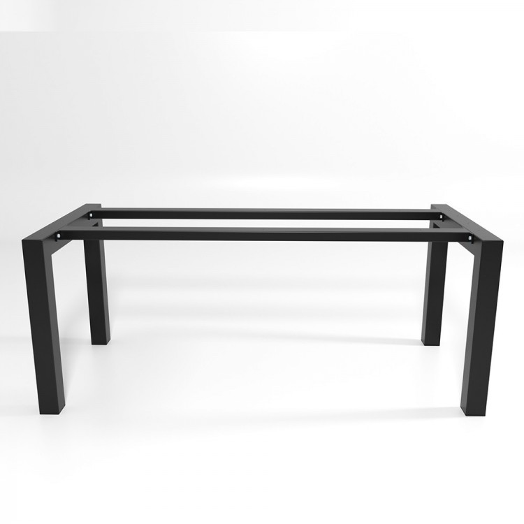 Gambe per tavolo in metallo con doppia barra centrale, piedi a forma di U UA2B8080