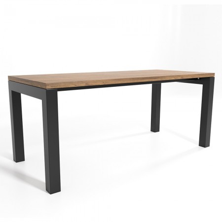 Gambe per tavolo in metallo con doppia barra centrale, piedi a forma di U UA2B8080