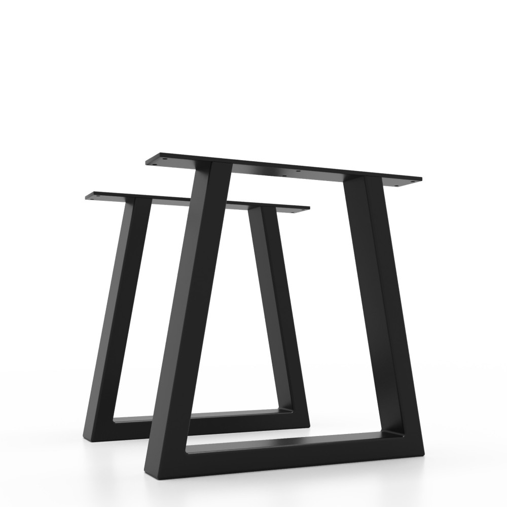 Trapezoid metal bench legs, clean and robust industrial style