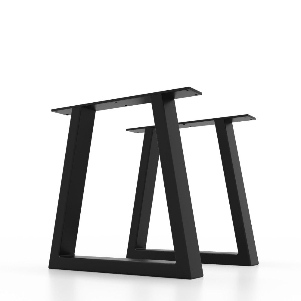 Trapezoid metal bench legs, clean and robust industrial style