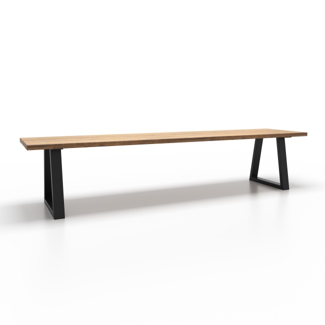 Trapezoid metal bench feet, minimal design and great stability