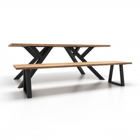2x Pieds de table basse / banc en métal - en forme de trapèze  - TRT6030