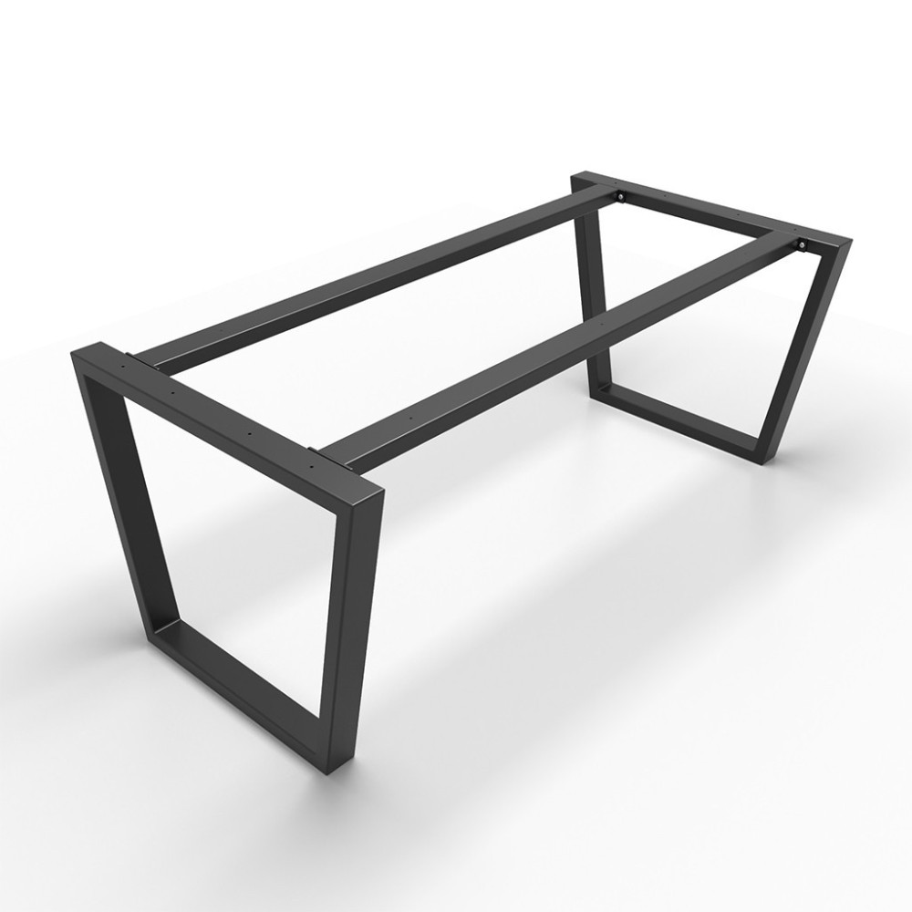 2x Metal table legs with double central bar - trapezoid shaped - TRIN2B8040 | Taormina Design