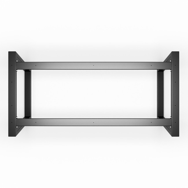 2x Metal table legs with double central bar - trapezoid shaped - TRIN2B8040 | Taormina Design