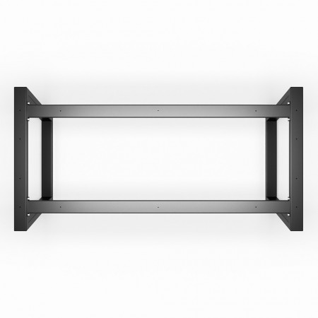2x Pieds de table en métal avec double barre centrale - en forme de trapèze - TRin2B8040