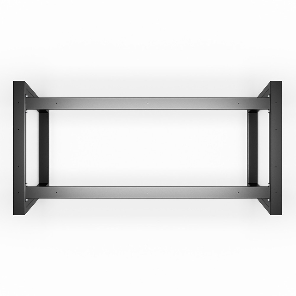 2x Metal table legs with double central bar - trapezoid shaped - TRIN2B8040 | Taormina Design