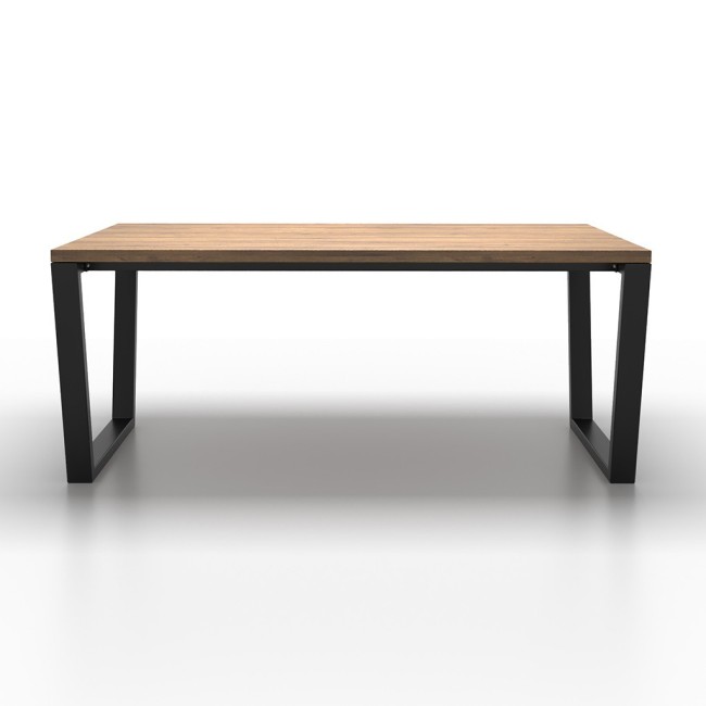 2x Metal table legs with double central bar - trapezoid shaped - TRIN2B8040 | Taormina Design