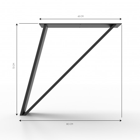 4 x Gambe per tavolo a forma di Triangolo stile industriale  - VI8020