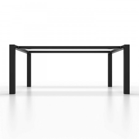 Gambe per tavolo in metallo con doppia barra centrale, piedi a forma di U UA2B8040