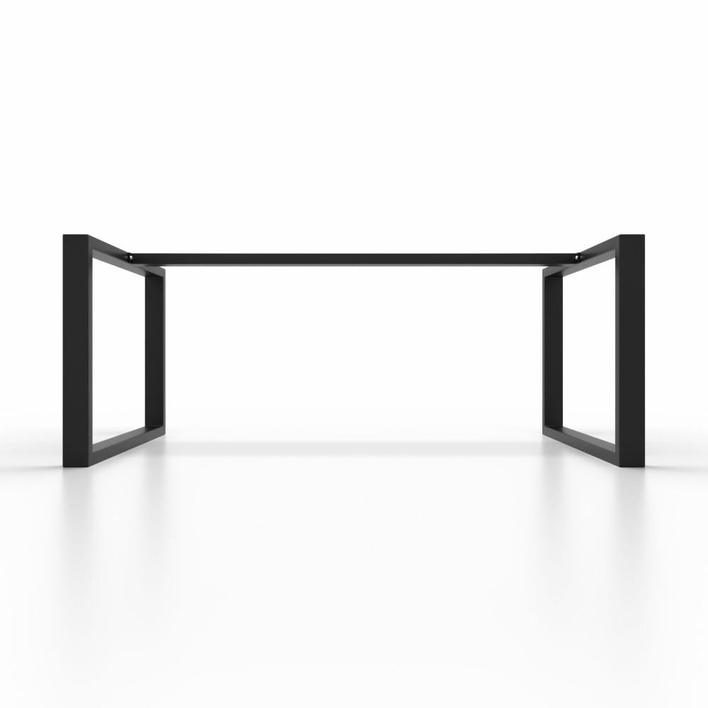 Pieds de table en fer en U avec barre centrale, stabilité et style moderne