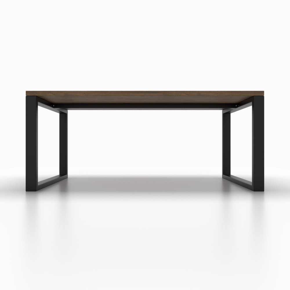 Pieds de table en fer en U avec barre centrale, stabilité et style moderne