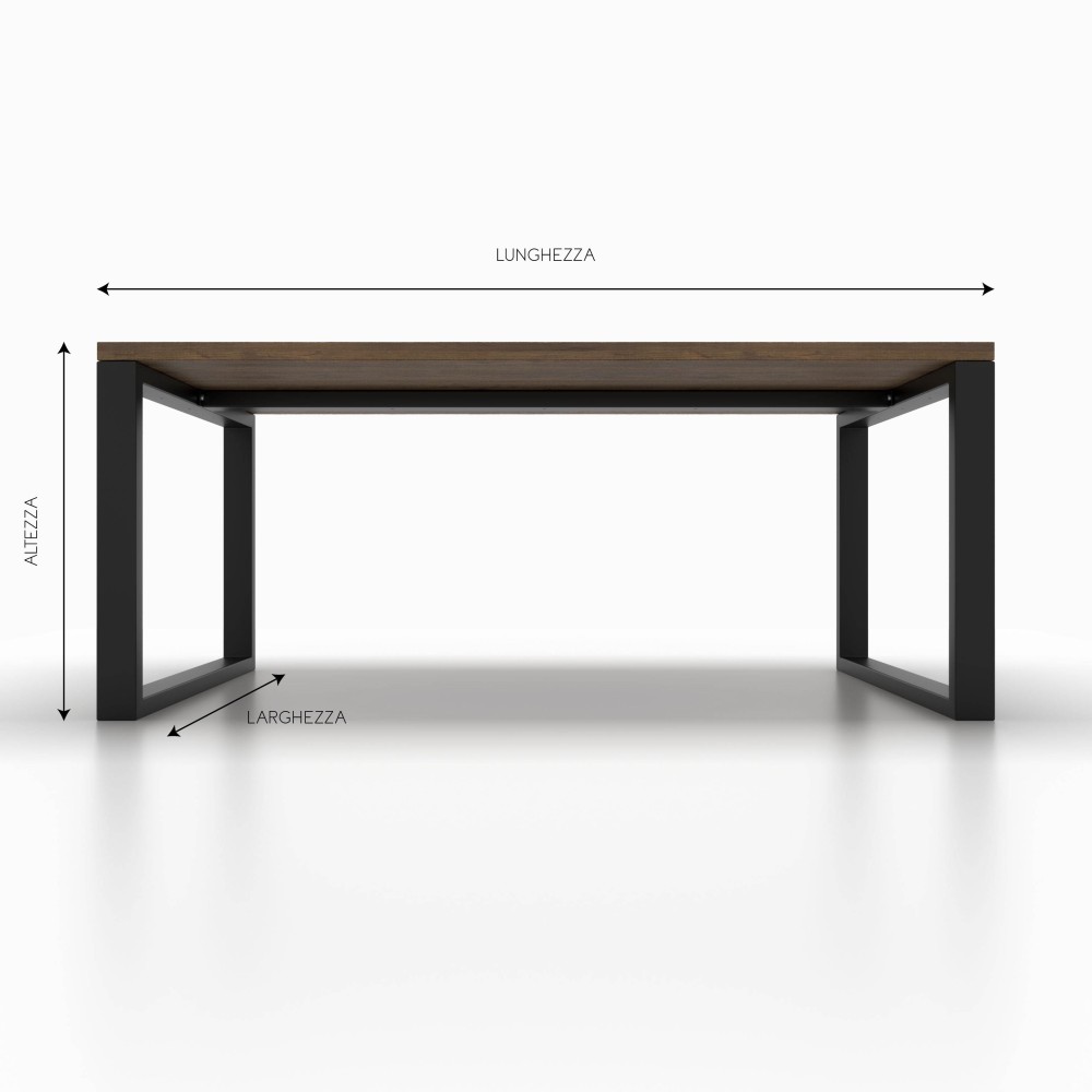Pieds de table en fer en U avec barre centrale, stabilité et style moderne