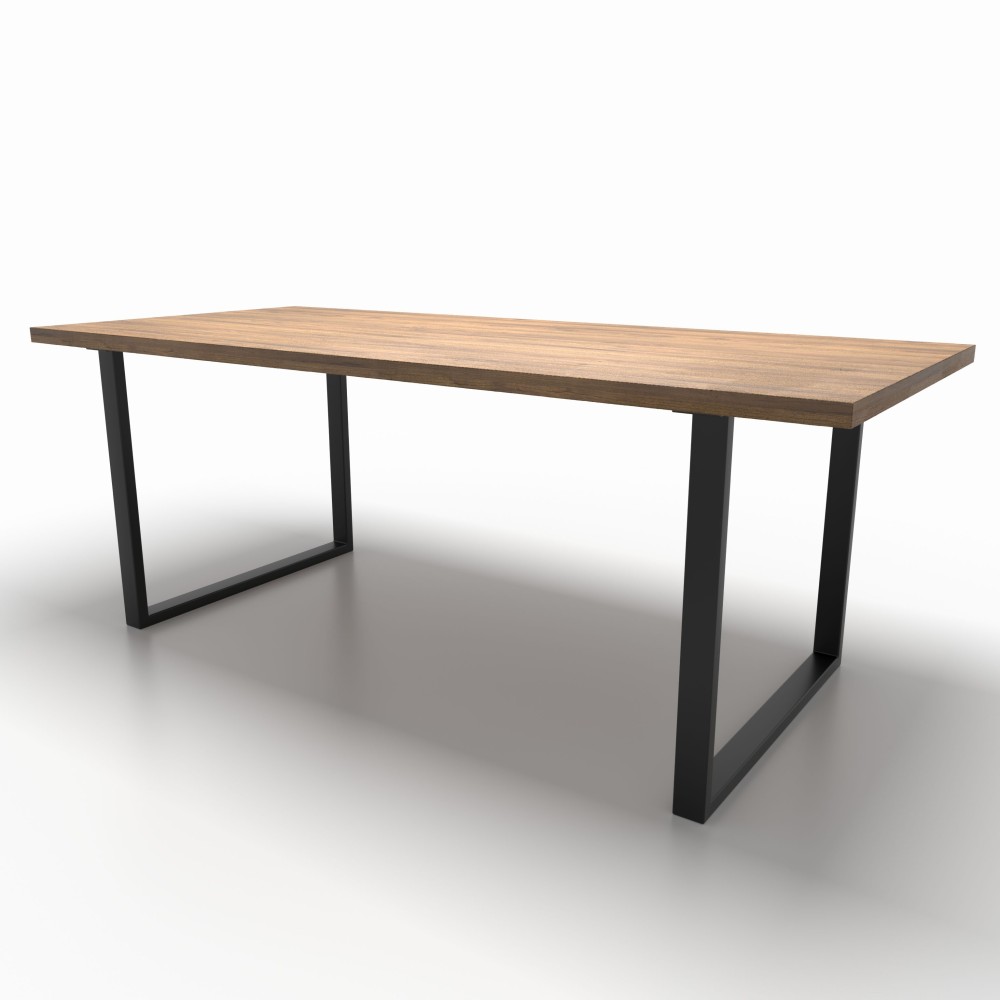 Pieds de table slim blancs, minimal chic, assortis à des plateaux en bois