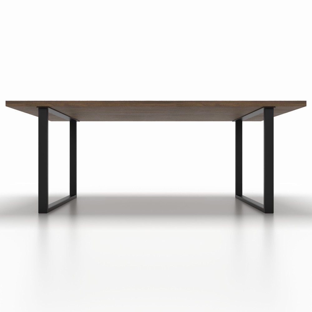 Pieds de table slim blancs, minimal chic, assortis à des plateaux en bois