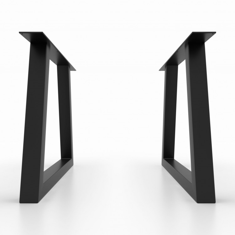 2x Pieds de table en métal - en forme de trapèze - TR8060