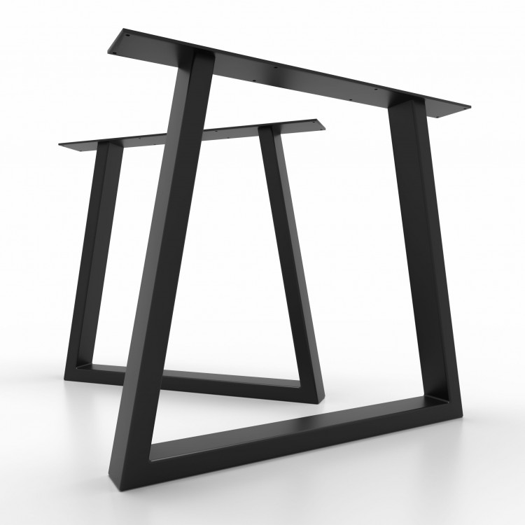2x Pieds de table en métal - en forme de trapèze - TR8040