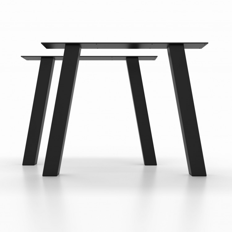 2x Metal table legs - trapezoid shaped - TA8060