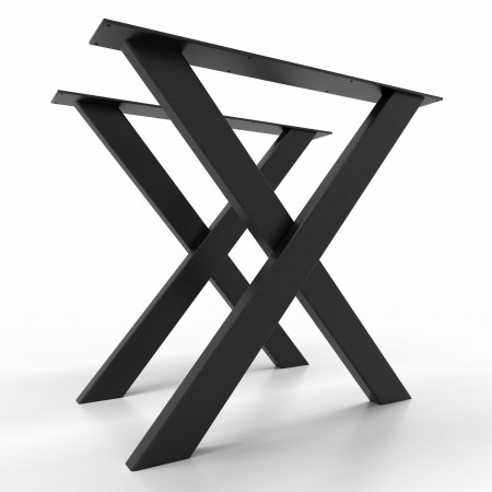 2 x Piedi per tavolo in metallo, gambe a forma di X - XS8040