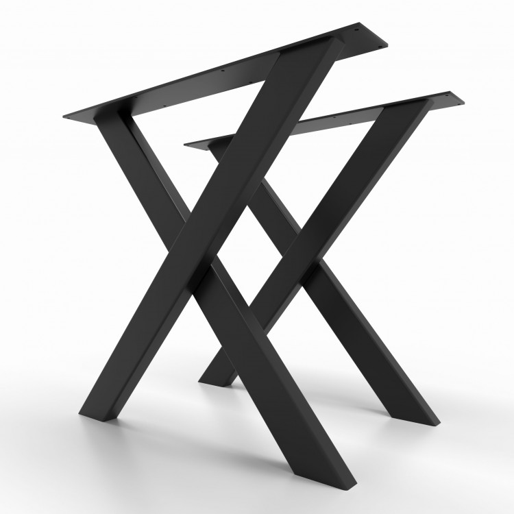2 x Piedi per tavolo in metallo, gambe a forma di X - XS8040